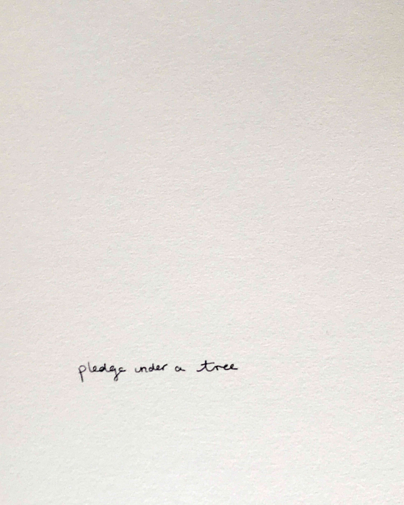 Samah Hijawi, Pledge Under A Tree. Uit de serie We Shall Return, 2017-2019. Serie van Originele Silk Screen Prints op papier 20x30cm. € 250